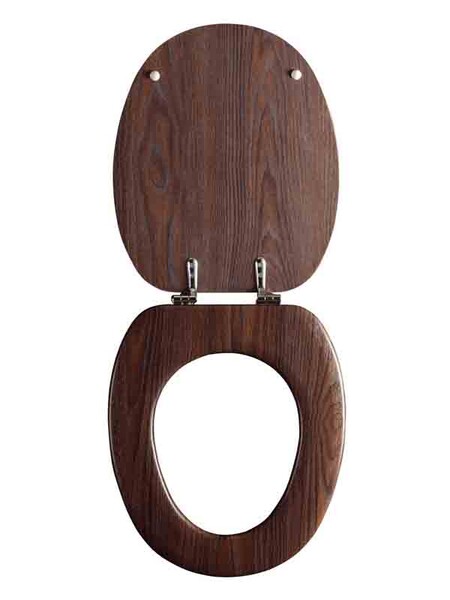 Сиденье д/унитаза МДФ ОРИО КД-05 дуб с патиной (377х432мм ,  межосевое 90-175мм)