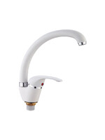 85929H Смеситель Кухня LOFFREY d-40 МАКСИ (белый) на гайке