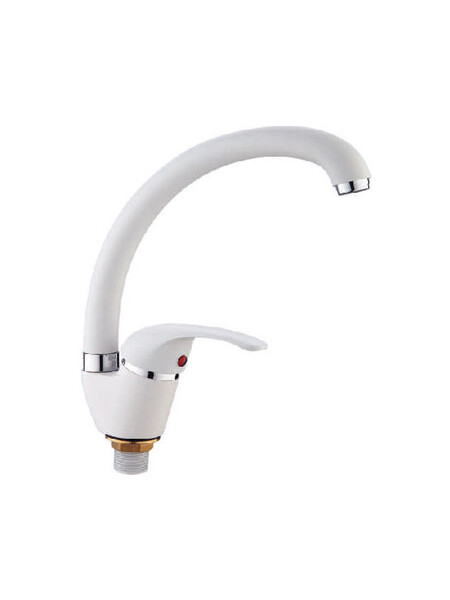 85929H Смеситель Кухня LOFFREY d-40 МАКСИ (белый) на гайке