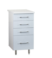 Рабочий стол 40 Серебристый металлик (4 ящика) фасад МДФ столешница цвет (САХАРА) SANTREK HOME