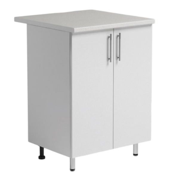 Рабочий стол 60 Белый металлик фасад МДФ столешница цвет (САХАРА) SANTREK HOME