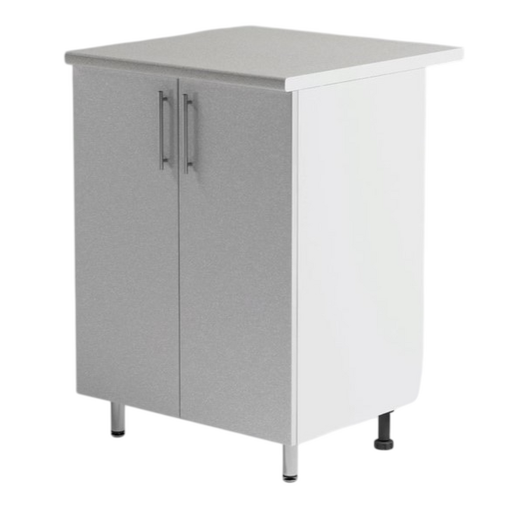 Рабочий стол 60 Белый металлик фасад МДФ столешница цвет (САХАРА) SANTREK HOME