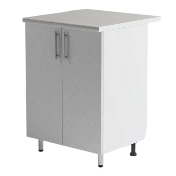 Рабочий стол 60 Белый металлик фасад МДФ столешница цвет (САХАРА) SANTREK HOME