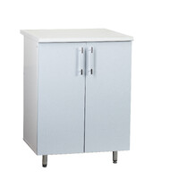 Рабочий стол 60 Серебристый металлик фасад МДФ столешница цвет (САХАРА) SANTREK HOME