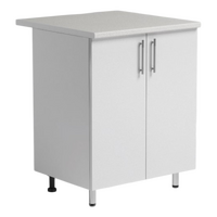 Рабочий стол 80 Белый металлик фасад МДФ столешница цвет (САХАРА) SANTREK HOME