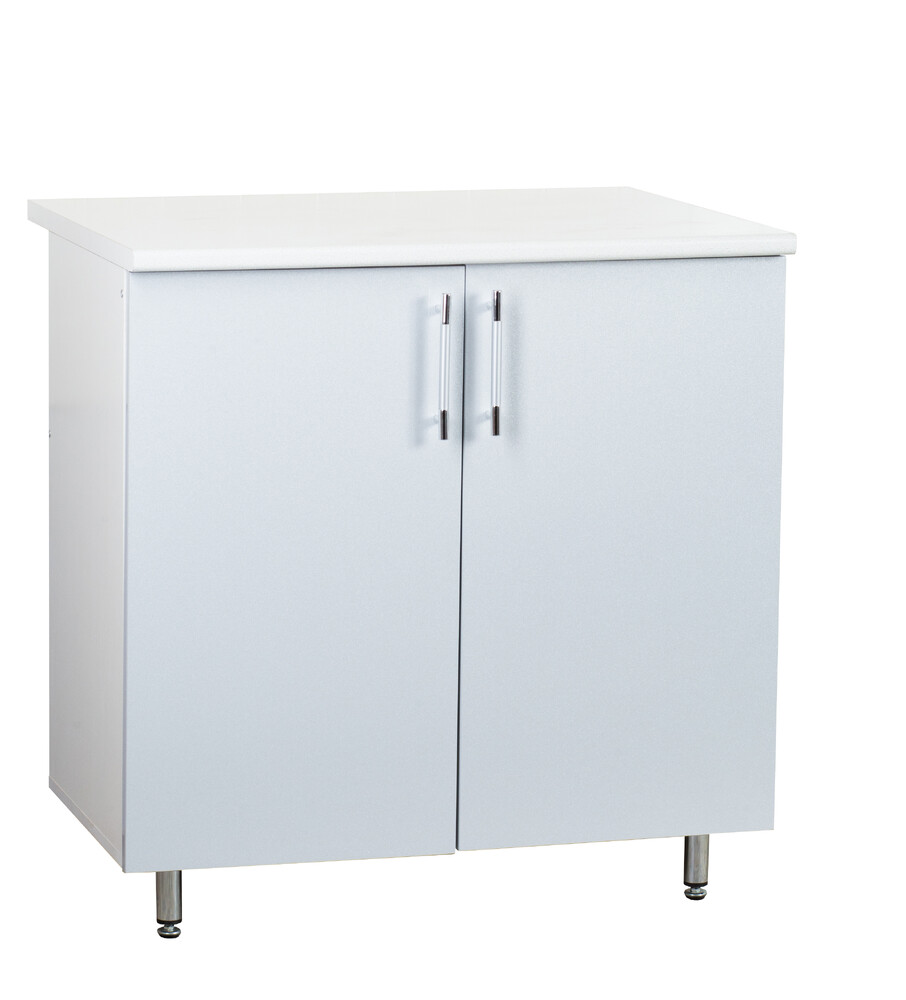 Рабочий стол 80 Серебристый металлик фасад МДФ столешница цвет (САХАРА) SANTREK HOME