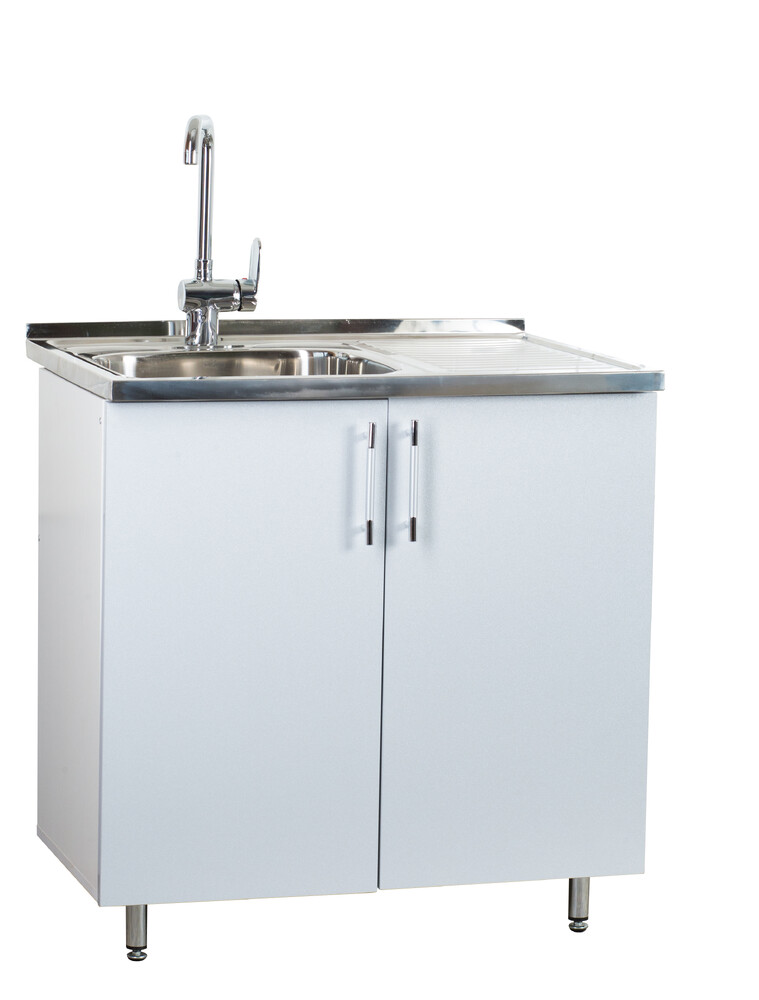 Тумба 80*50 (2 дверцы) Серебристый металлик фасад МДФ SANTREK HOME