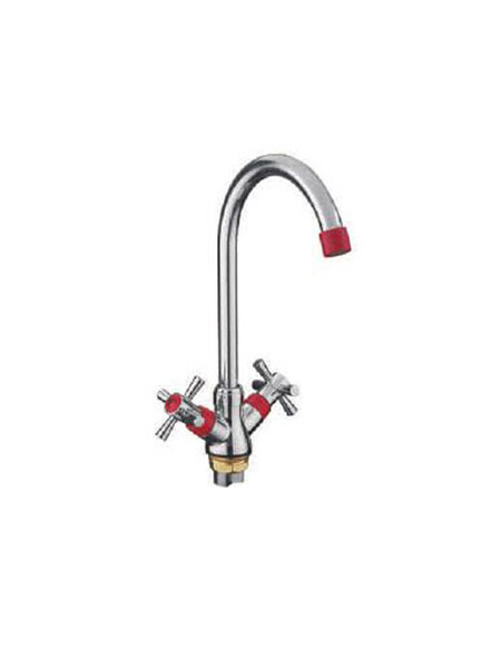 49118-10 Смеситель Кухня FRUD 1/2 м/к (красный) на гайке