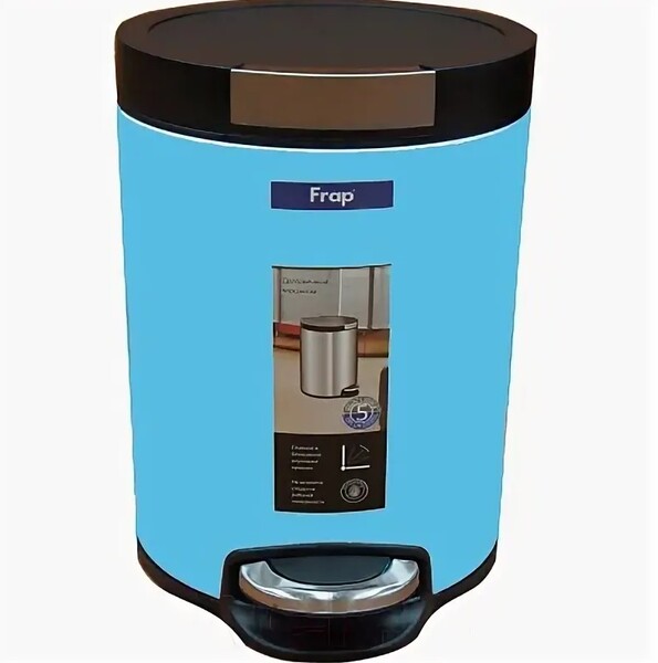 716/F Ведро д/мусора LUX 5 л. ГОЛУБОЙ