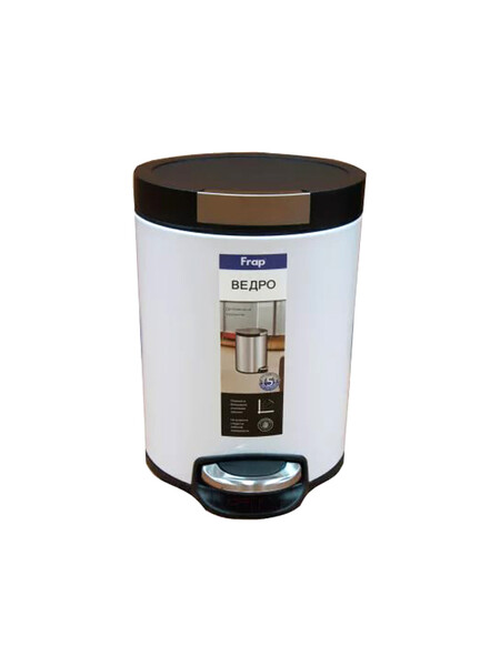 717/F Ведро д/мусора LUX 5 л. БЕЛЫЙ