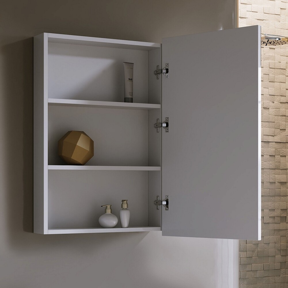 Шкаф зеркальный "VITTORIA - 50"-01 белый, правый Alavann