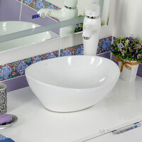 800-7138 (3078) Фигурный умывальник накладной лодочка 410х330х145 MELANA