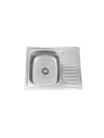Мойка нерж врезная 630х500х180 т.0,8 бол. сиф. (+ сифон) левая Китай