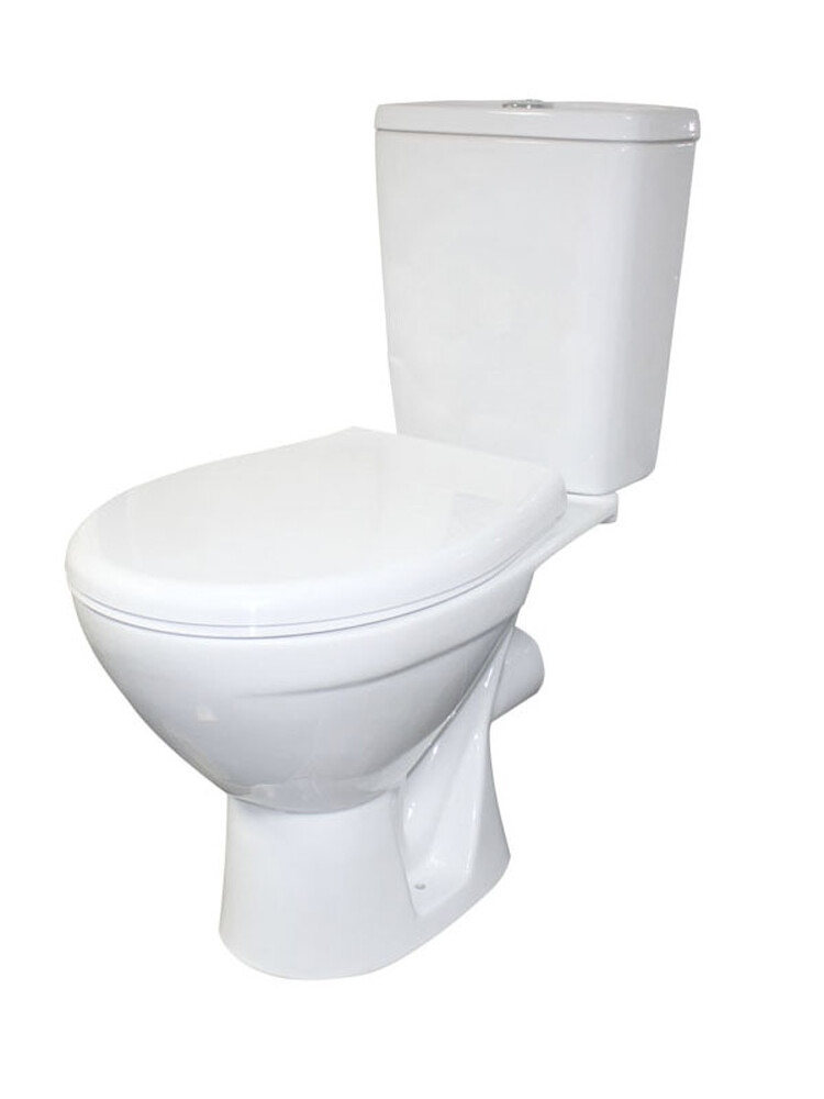 Унитаз-компакт Rosa "СОЛО" Белый, 2-х режимная арматура, сиденье Быстросъемное, антивсплеск, прямой выпуск (г.Киров)