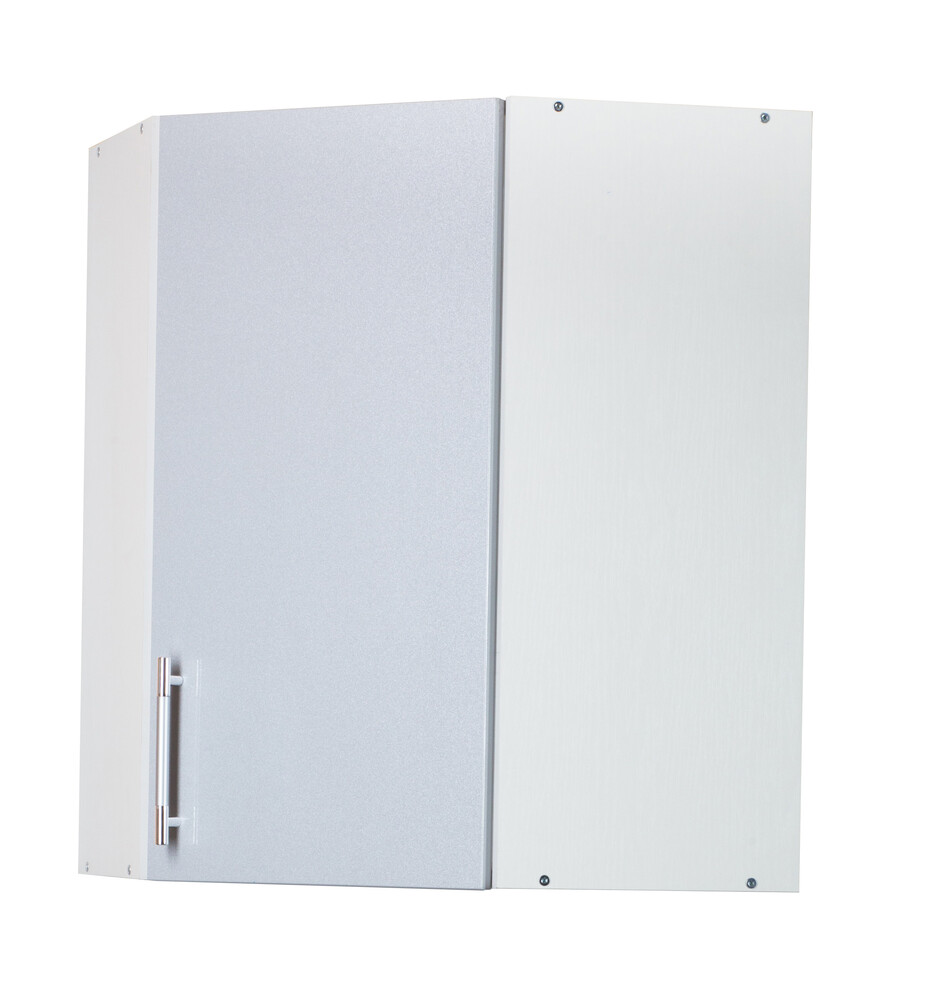 Шкаф для посуды угловой 55*55 Серебристый металлик фасад МДФ SANTREK HOME