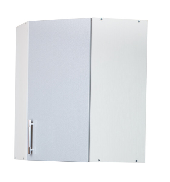 Шкаф для посуды угловой 55*55 Серебристый металлик фасад МДФ SANTREK HOME