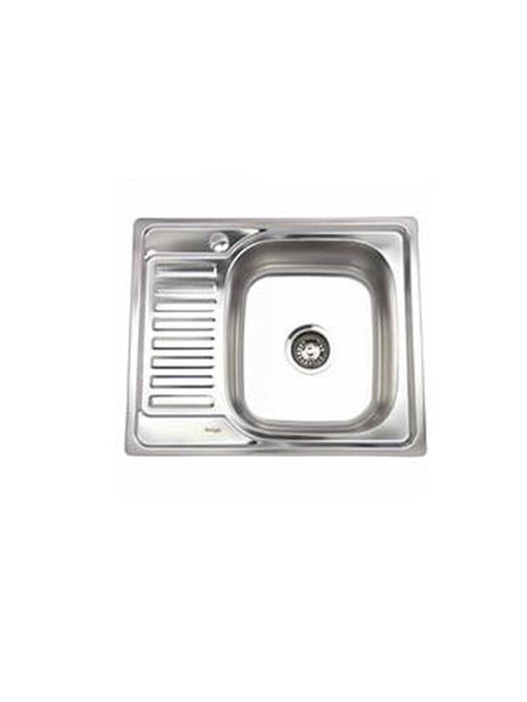 Мойка нерж врезная 580х480х180 т.0,8 бол. сиф. (+ сифон) правая Китай