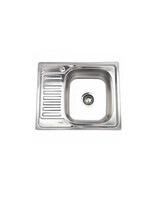 Мойка нерж врезная 580х480х180 т.0,8 бол. сиф. (+ сифон) правая Китай