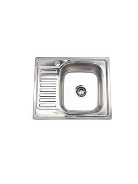 Мойка нерж врезная 580х480х180 т.0,8 бол. сиф. (+ сифон) правая Китай