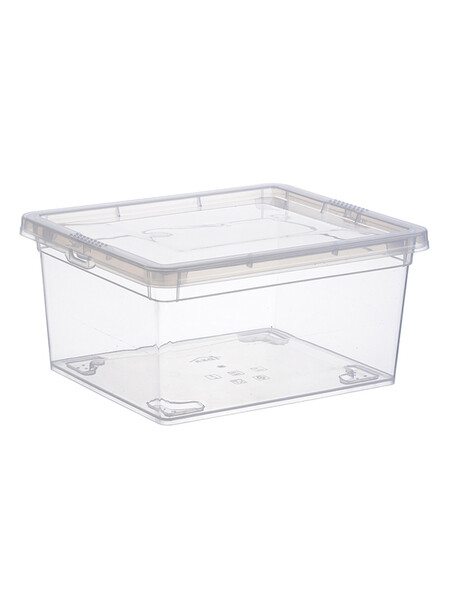 Ящик 2л. с крышкой 190х160х90мм Прозрачный (М-пластика) (М 2350)