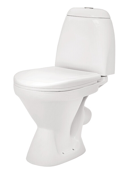 Унитаз-компакт "Римини" (ЭКОНОМ, косой вып., с 1-кн.арм., нижн. подв., сиденье полипроп 63.02..80) 1WH111758