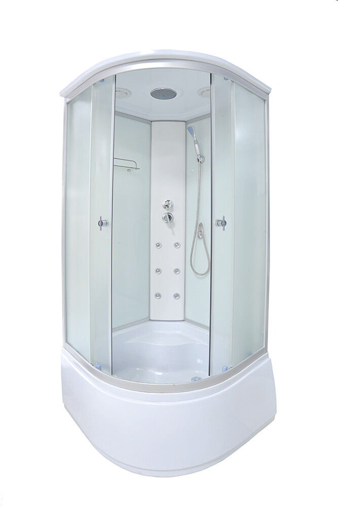 Душ. кабина СТК (рег.№468190) AQUA-0103 90*90*215 выс.под. зад.ст. стекл.белые БЕЗг/м БЕЗ радио ст. мат.пр.хр.4к