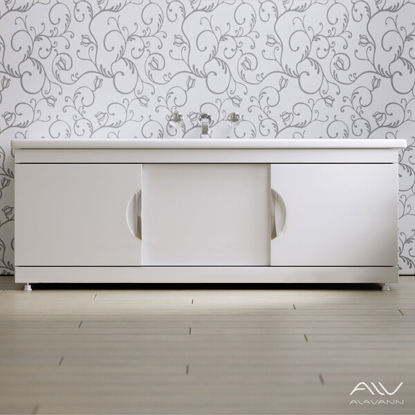 Экран под ванну 1,5 м купе МДФ МОНАКО Still Белый (каркас из алюминия) Alavann