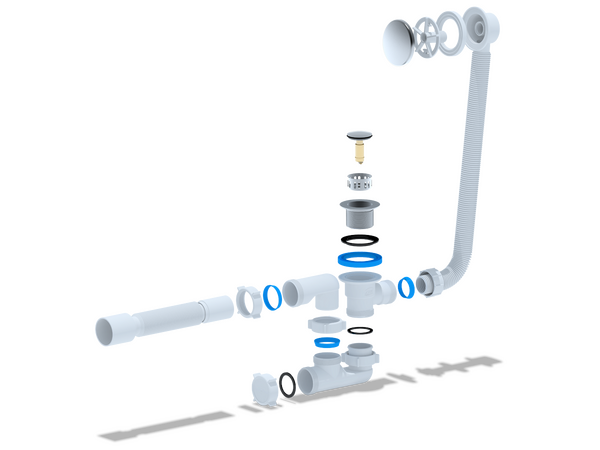 EСS255 Сифон АНИ Пласт д/в клик-клак, рег с вып и перел г/т 375*40*50 (сетка)