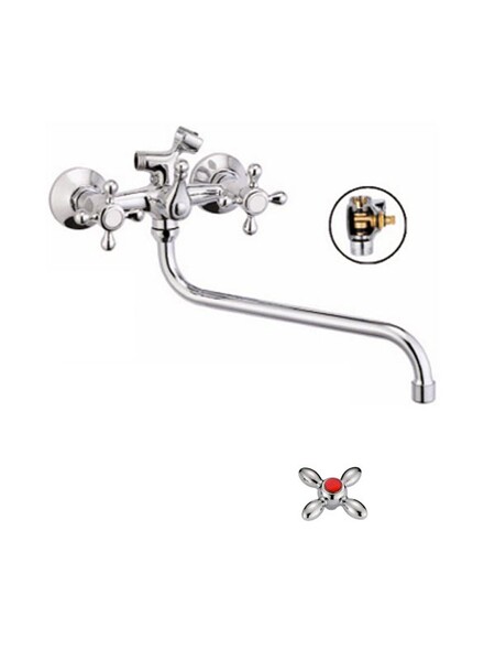 Смеситель Ванна Lemen 1/2 м/к Крест дор. (S 2134)