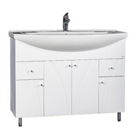 Подстолье SANTREK HOME "Сонет-105" (Белый) 2 ящика 4 двери под умывальник "Элеганс-105" 1024х800х341