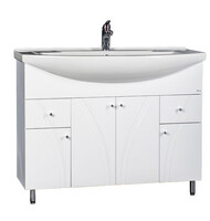 Подстолье SANTREK HOME "Сонет-105" (Белый) 2 ящика 4 двери под умывальник "Стиль-105" 1024х800х346