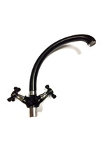 Смеситель Кухня Lemen 1/2 м/к, КРЕСТ, чёрный, на гайке (LD 91765Е)