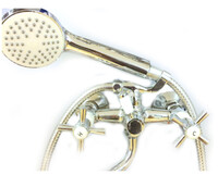 Смеситель Ванна Lemen 1/2 м/к КРЕСТ, белый (LD 2757W)