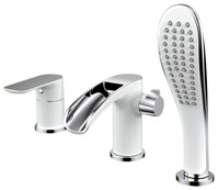 G1148-8 Смеситель Ванна GAPPO шар.d-35 врезной 3 отверстия, хром/белый