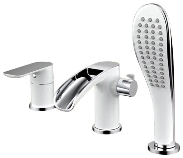 G1148-8 Смеситель Ванна GAPPO шар.d-35 врезной 3 отверстия, хром/белый