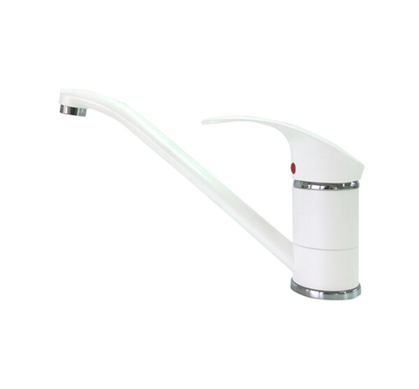 Смеситель GERDAMIX низкий излив INDIGO (белый) /аналог GF-1924