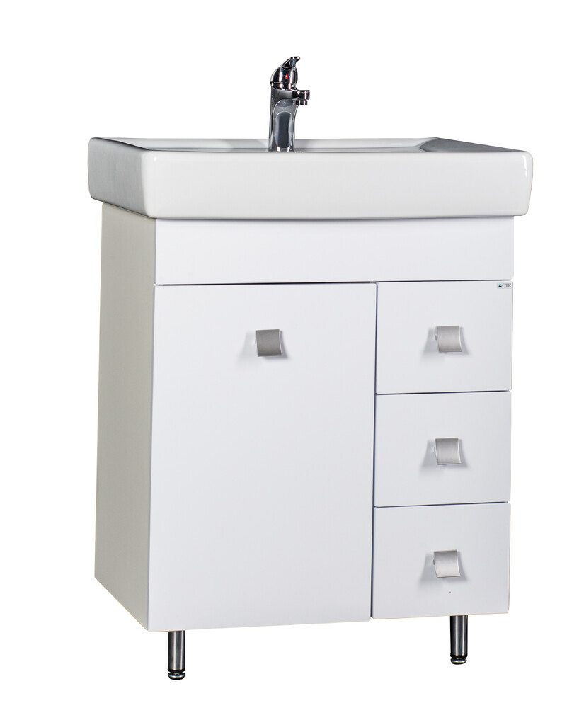 Подстолье SANTREK HOME "Тигода-70" (Белая) 1 дверь 3 ящика под умывальник "Тигода-70" 640х800х446