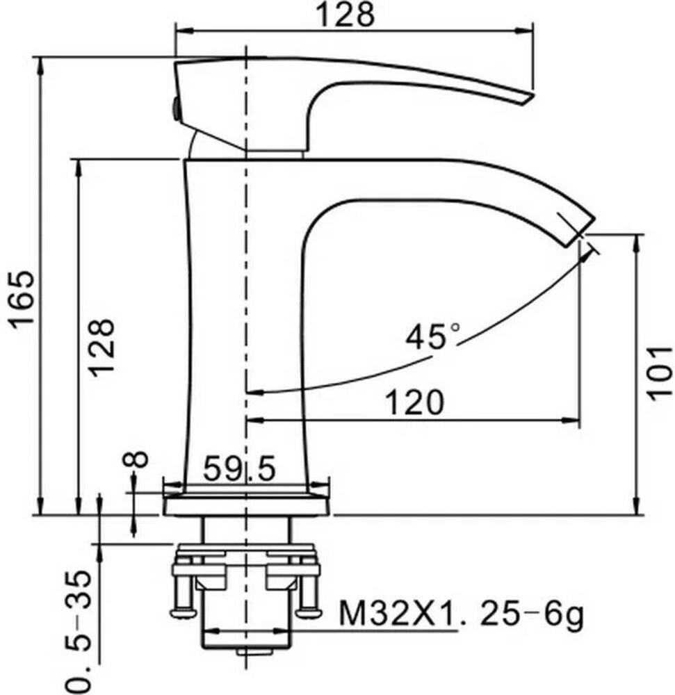 G1007-8 Смеситель Тюльпан GAPPO шар. d-35 (белый/хром)