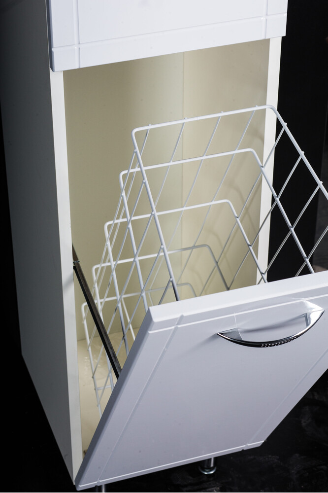 Пенал SANTREK HOME "Мальта-30" (Белый) 1 дверь 2 ящика с корзиной Левый 300х1920х338