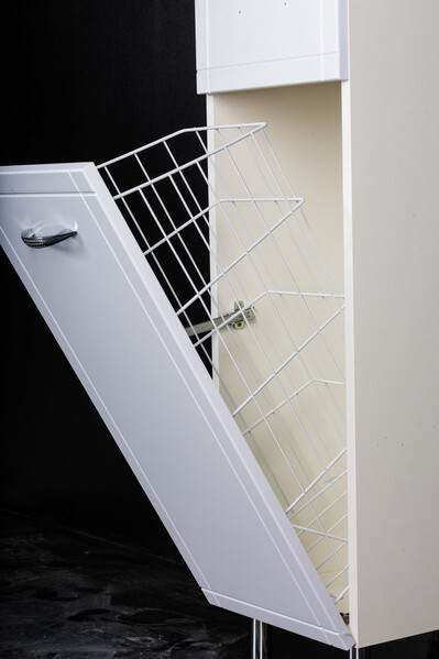 Пенал SANTREK HOME "Мальта-30" (Белый) 1 дверь 2 ящика с корзиной Левый 300х1920х338