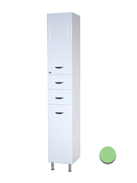 Пенал SANTREK HOME "Мальта-35" (Салатовый) 1 дверь 2 ящика с корзиной Левый 350х1920х338 *