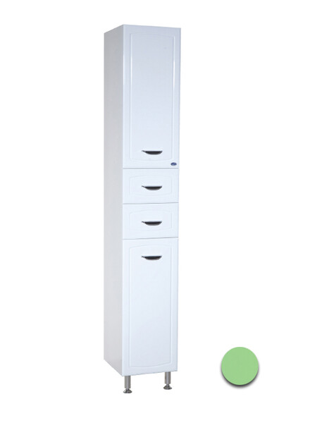 Пенал SANTREK HOME "Мальта-35" (Салатовый) 1 дверь 2 ящика с корзиной Правый 350х1920х33 *