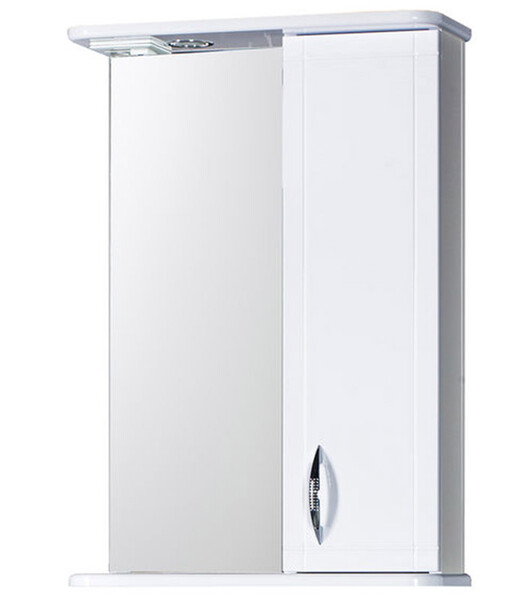 Зеркало-шкаф SANTREK HOME "Мальта-50" (Белый) с подсветкой Правый 500х722х190