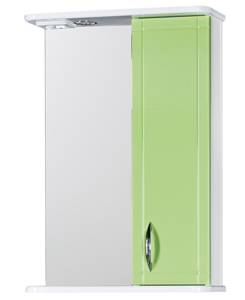 Зеркало-шкаф SANTREK HOME "Мальта-50" (Салатовый) с подсветкой Правый 500х722х190 *