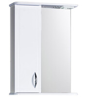 Зеркало-шкаф SANTREK HOME "Мальта-55" (Белый) с подсветкой Левый 550х722х190