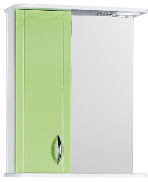 Зеркало-шкаф SANTREK HOME "Мальта-60" (Салатовый) с подсветкой Левый 600х722х190 *