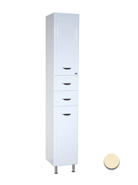 Пенал SANTREK HOME "Мальта-35" (Бежевый) 1 дверь 2 ящика с корзиной Правый 350х1920х338 *