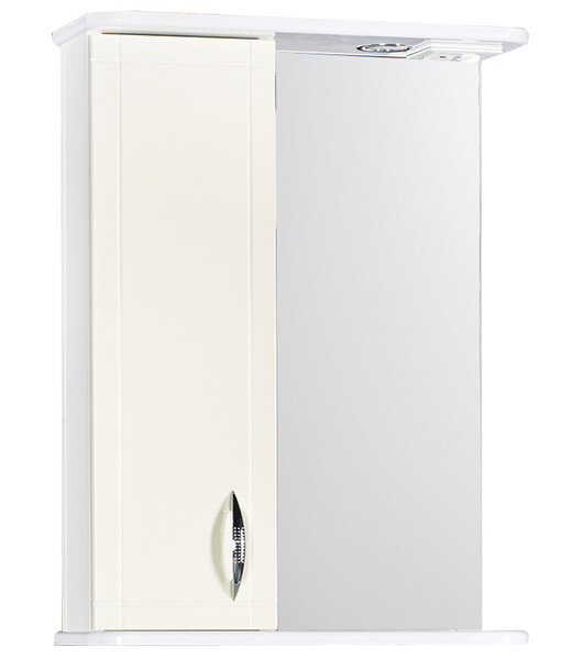 Зеркало-шкаф SANTREK HOME "Мальта-55" (Бежевый) с подсветкой Левый 550х722х190 *