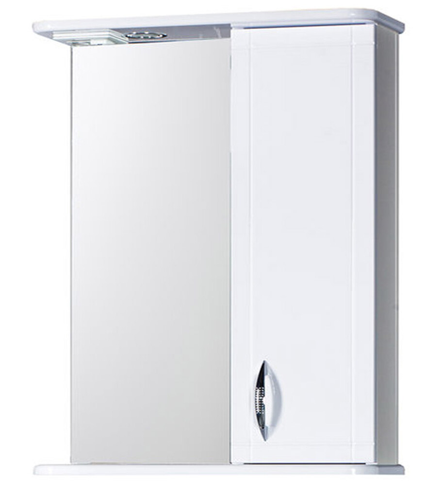 Зеркало-шкаф SANTREK HOME "Мальта-60" (Белый) с подсветкой Правый 600х722х190