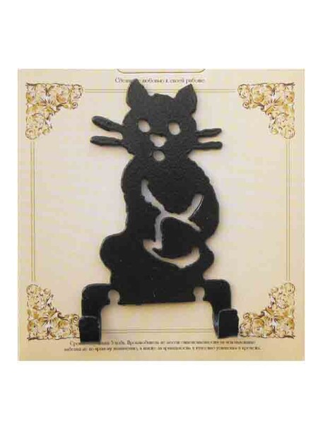 Крючок настенный металл. "Кот" 2 крючка №13н